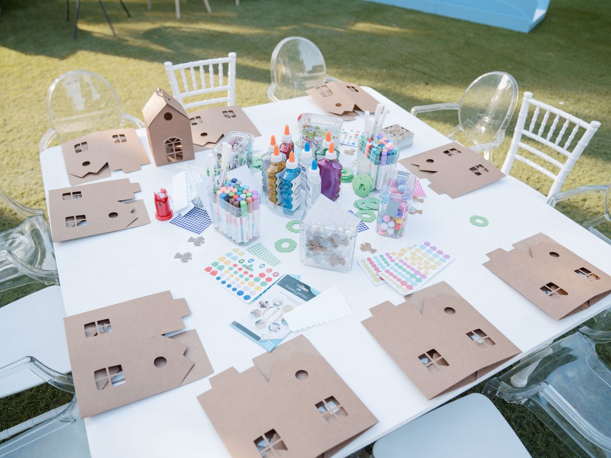 Giveaway Craft Station at a La Folie kids birthday party in Dubai