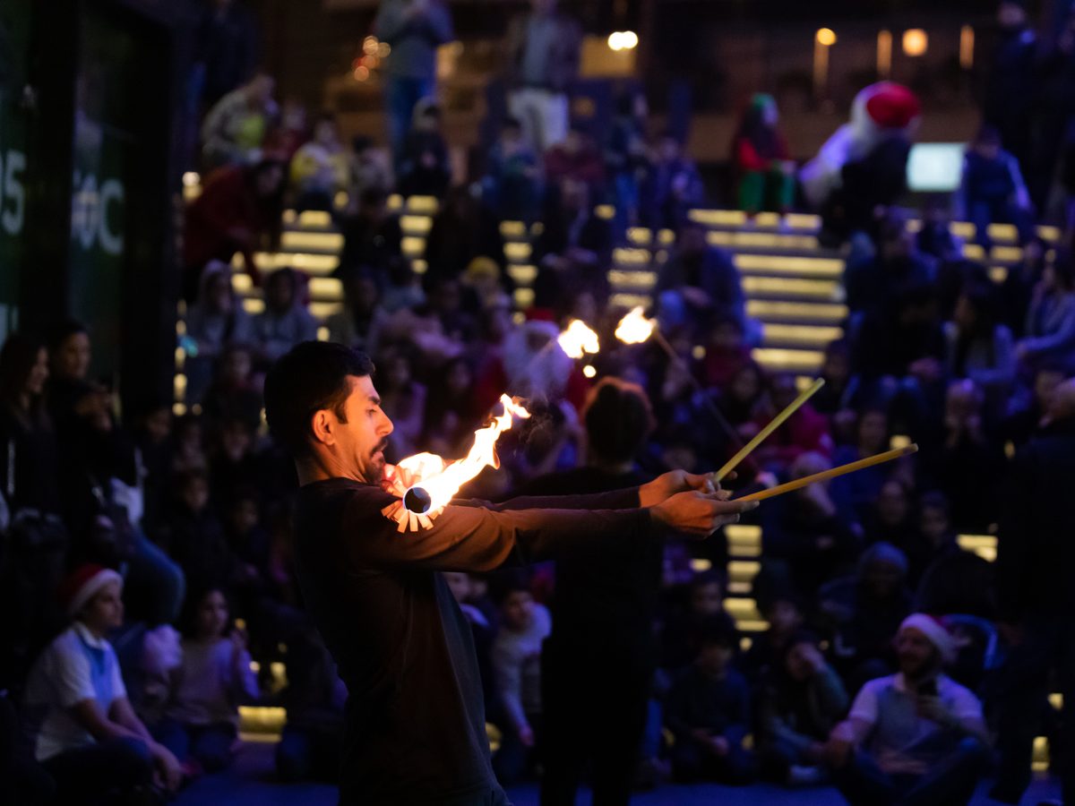 Fire Show at a La Folie kids birthday party in Dubai
