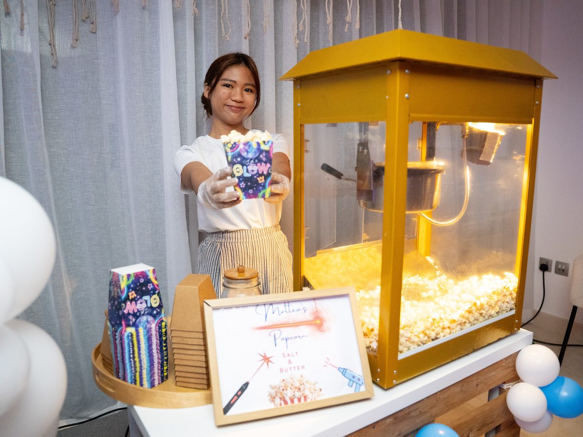 Popcorn Machine at a La Folie kids birthday party in Dubai